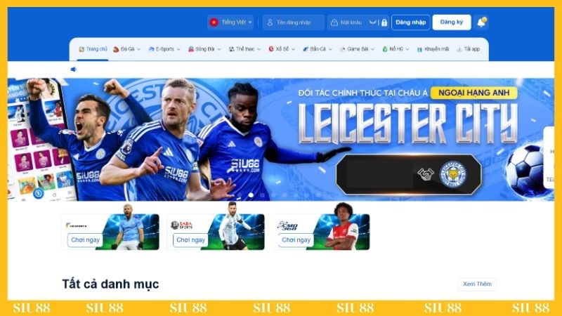 SIU88 là nhà tài trợ chính thức của Leicester City