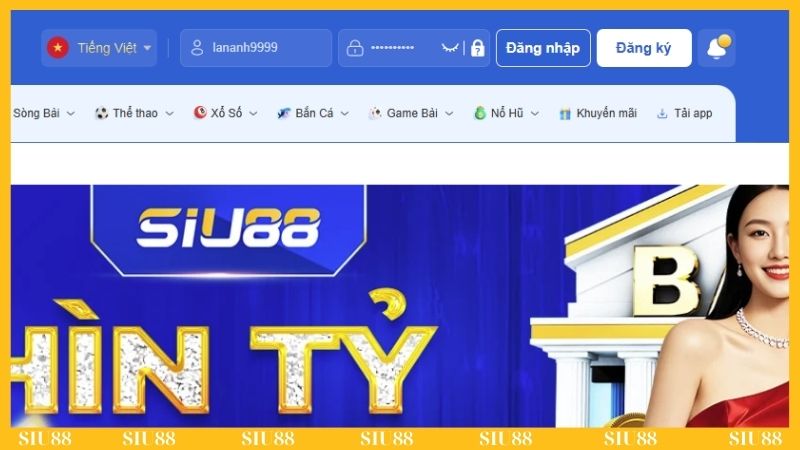 Nhập thông tin đã đăng ký trước đó